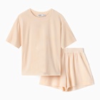 Пижама женская (футболка, шорты) KAFTAN Plushy, размер 52-54, молочная - Фото 7