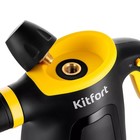 Пароочиститель Kitfort KT-9170-3, 1050 Вт, 0.38 л, 30 г/мин, нагрев 3 мин, чёрно-желтый - фото 9652027