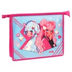 Папка для тетрадей А5, 190 х 230 х 50 мм, молния сверху, пластиковая, Calligrata "Аниме подружки" - фото 23963893