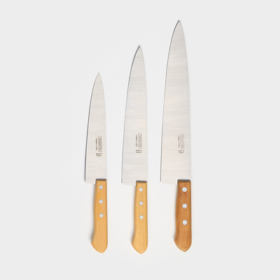 Набор кухонных ножей «Поварская тройка TRAMONTINA», лезвие 20 см, 25 см, 30 см,