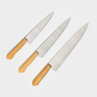 Набор кухонных ножей "Поварская тройка TRAMONTINA Carbon ", лезвие 20 см, 25 см, 30см - Фото 2