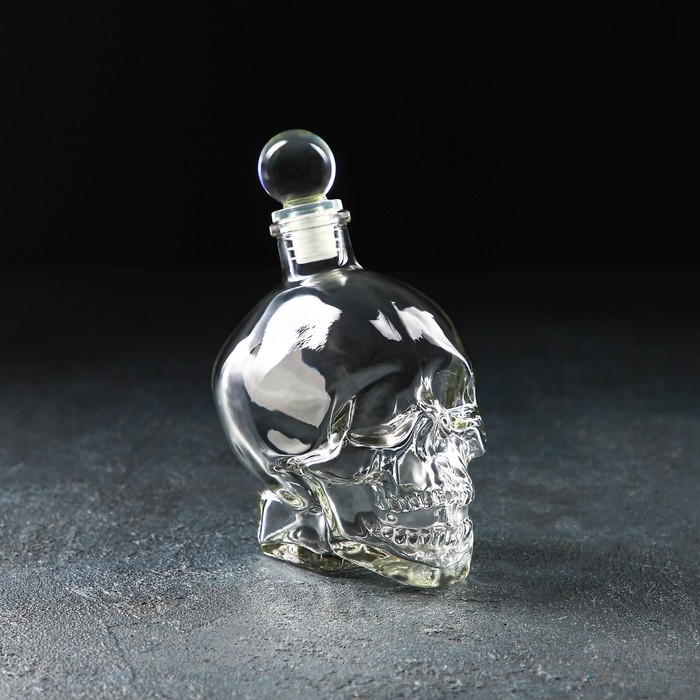 УЦЕНКА Штоф стеклянный «Череп», 400 мл, 11×8×15 см - Фото 1