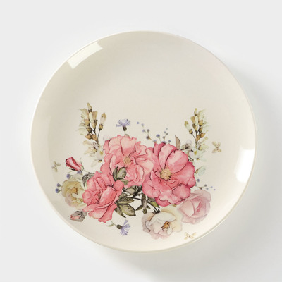 Тарелка фарфоровая «Розовый цветок», d=27 см