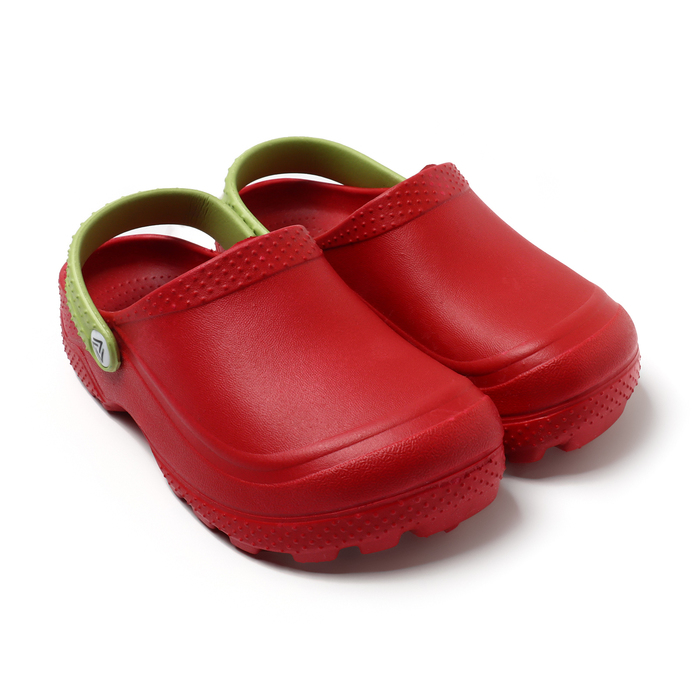 Сабо детские «Тим», амарантовое, салатовый, размер 33-34 - Фото 1