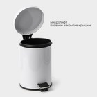 Ведро мусорное с педалью Stölz, 3 л, нержавеющая сталь, белое - Фото 2