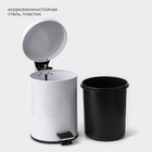 Ведро мусорное с педалью Stölz, 3 л, нержавеющая сталь, белое - Фото 3