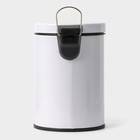 Ведро мусорное с педалью Stölz, 3 л, нержавеющая сталь, белое - Фото 4