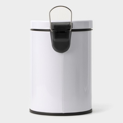 Ведро мусорное с педалью Stölz, 3 л, нержавеющая сталь, белое