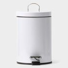 Ведро мусорное с педалью Stölz, 3 л, нержавеющая сталь, белое - Фото 5