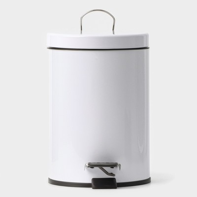 Ведро мусорное с педалью Stölz, 3 л, нержавеющая сталь, белое