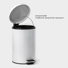 Ведро мусорное с педалью Stölz, 12 л, нержавеющая сталь, белое - Фото 2