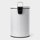 Ведро мусорное с педалью Stölz, 12 л, нержавеющая сталь, белое - Фото 4