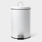 Ведро мусорное с педалью Stölz, 12 л, нержавеющая сталь, белое - Фото 5