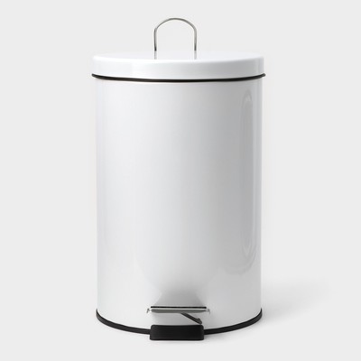 Ведро мусорное с педалью Штольц Stölz, 12 л, нержавеющая сталь, цвет белый