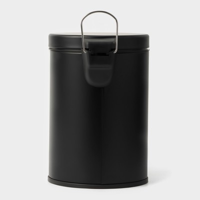 Ведро мусорное с педалью Stölz, 3 л, нержавеющая сталь, чёрное