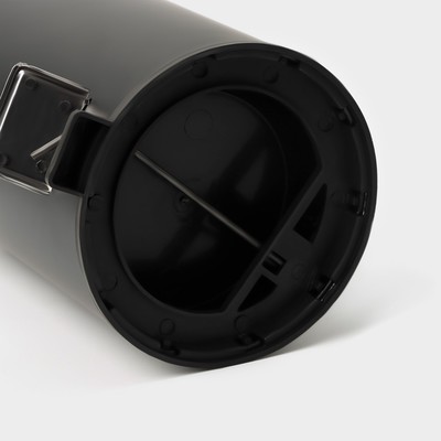 Ведро мусорное с педалью Stölz, 3 л, нержавеющая сталь, чёрное