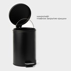 Ведро мусорное с педалью Stölz, 12 л, нержавеющая сталь, чёрное - Фото 2