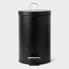 Ведро мусорное с педалью Stölz, 12 л, нержавеющая сталь, чёрное - Фото 5