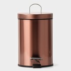 Ведро мусорное с педалью Stölz, 3 л, нержавеющая сталь, бронзовое - Фото 5