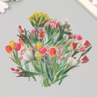 Наклейки пластик "Весенние цветы. Тюльпаны" набор 40 шт 15х8 см - Фото 2