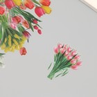 Наклейки пластик "Весенние цветы. Тюльпаны" набор 40 шт 15х8 см - Фото 3