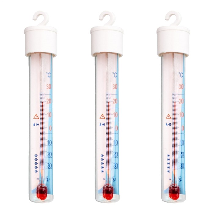 Термометр для холодильника "Айсберг", от -30°С до +30°С, 12 см, набор 3 шт