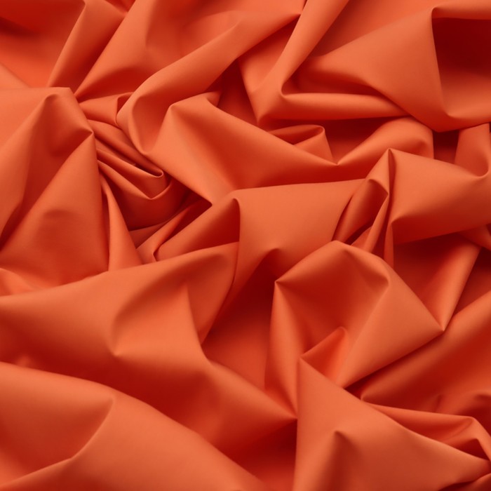 Ткань сорочечная гладкокрашеная хлопок, ширина 150 см, цвет оранжевый - Фото 1
