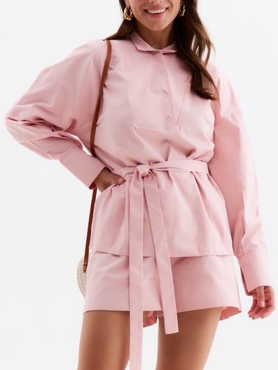 Костюм женский (блузка, шорты) MINAKU: Enjoy, розовый, размер 42