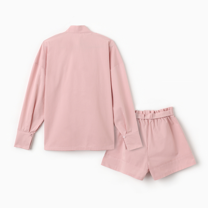 Комплект женский (блузка, шорты) MINAKU: Enjoy цвет розовый, р-р 42
