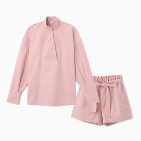 Комплект женский (блузка, шорты) MINAKU: Enjoy цвет розовый, р-р 48