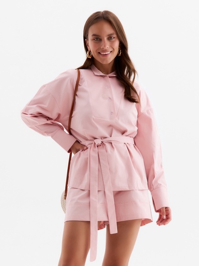 Комплект женский (блузка, шорты) MINAKU: Enjoy, розовый, размер 48