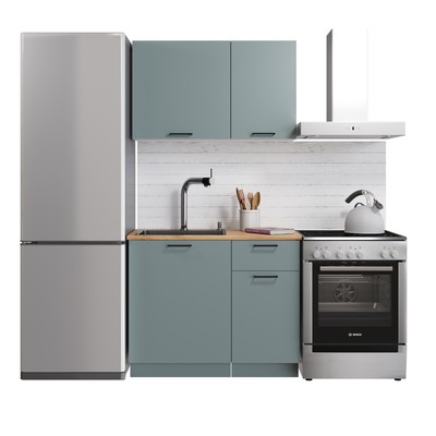 Кухонный гарнитур прямой для маленькой кухни Simple, без столешницы, 1000 мм, цвет пыльный зелёный