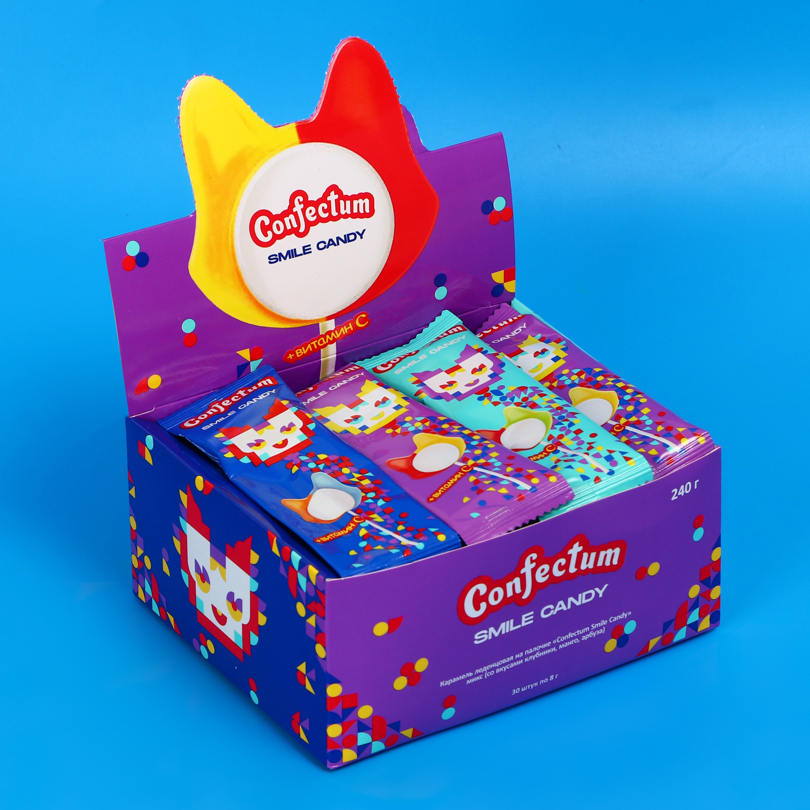 Карамель леденцовая на палочке "Confectum Smile Candy", 8 г (10420891 ...