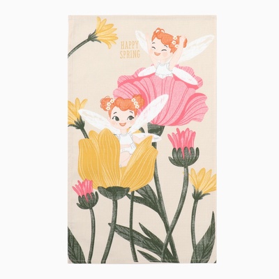 Кухонное полотенце «Доляна» Happy Spring, 35×60 см, 100% хлопок, 160 г/м²