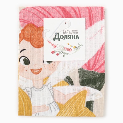 Кухонное полотенце «Доляна» Happy Spring, 35×60 см, 100% хлопок, 160 г/м²