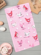 Кухонное полотенце «Доляна» Chicken, 28×46 см, рогожка, 100% хлопок, 160 г/м² - Фото 3