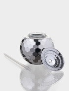 Бокал с крышкой и трубочкой Доляна «Сияние», 600 мл, 11×11×10.5 см, цвет серебряный - Фото 2