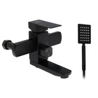 Смеситель для ванны ZEIN Z3837, однорычажный, душевой набор, черный - Фото 5