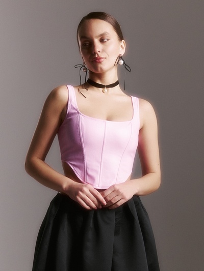 Корсет женский кожаный MIST, размер M, розовый