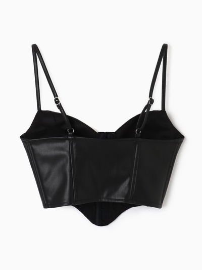 Корсет женский кожаный MIST, размер 40 (XS), чёрный