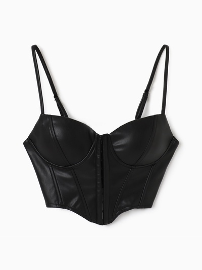 Корсет женский кожаный MIST, размер 40 (XS), чёрный