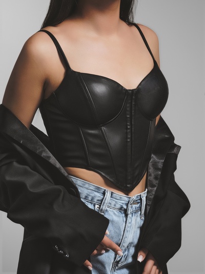 Корсет женский кожаный MIST, размер L, чёрный