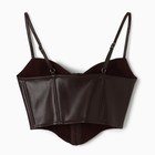 Корсет женский кожаный MIST, размер 40 (XS), коричневый - Фото 4