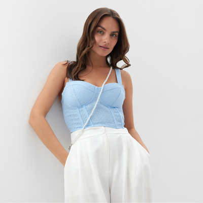 Корсет женский твидовый MIST, размер M, голубой