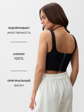 Корсет женский атласный MIST, размер XS, чёрный