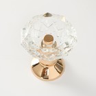Подсвечник металл, стекло на 1 свечу "Кристальная чаша. Фигурный" d= 5 см золото 8х8х9 см - Фото 2