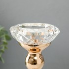Подсвечник металл, стекло на 1 свечу "Кристальная чаша. Фигурный" d= 5 см золото 8х8х19 см   1019366 - Фото 2