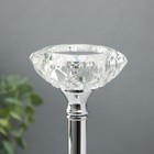 Подсвечник металл, стекло на 1 свечу "Кристальная чаша" d= 5 см серебро 9х9х20,5 см - Фото 2