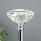 Подсвечник металл, стекло на 1 свечу "Кристальная чаша" d= 5 см серебро 9х9х27 см - Фото 2