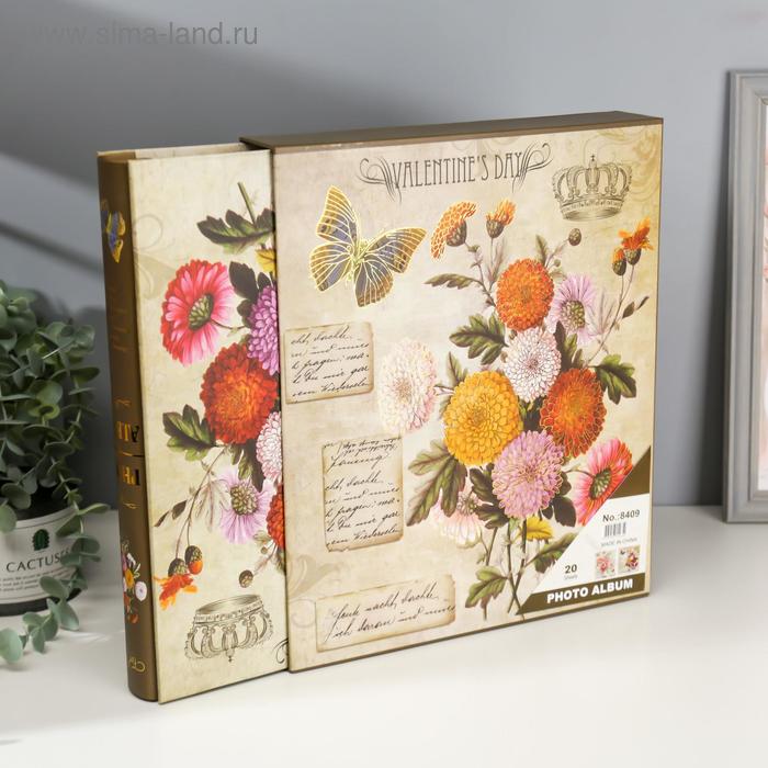 Фотоальбом магнитный на 20 листов "Королевские цветы" в коробке, МИКС 27,5х33х5,5 см - Фото 1